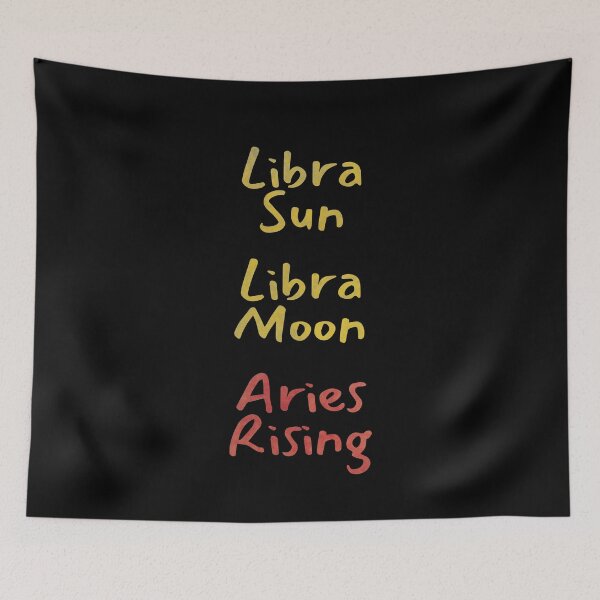 Item preview, Libra Sun Libra Moon Aries Rising Text designed and sold by leomooncreates.