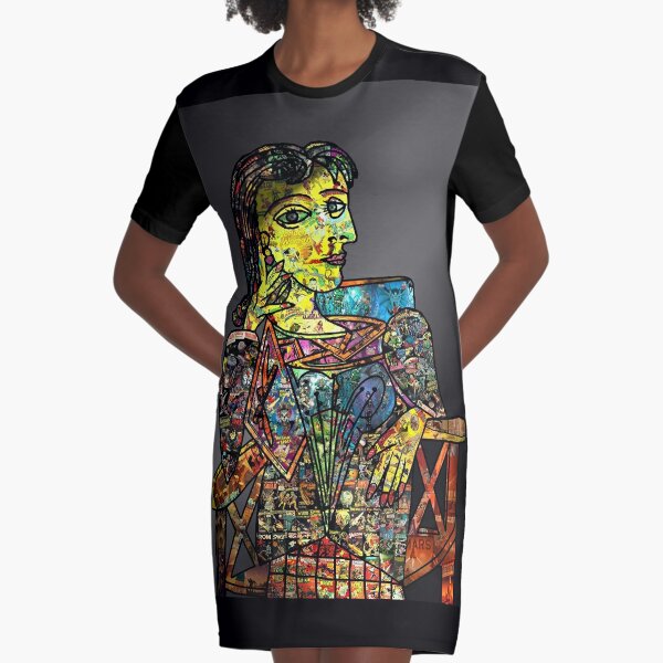 Seated Lady Graphic T-Shirt Dress