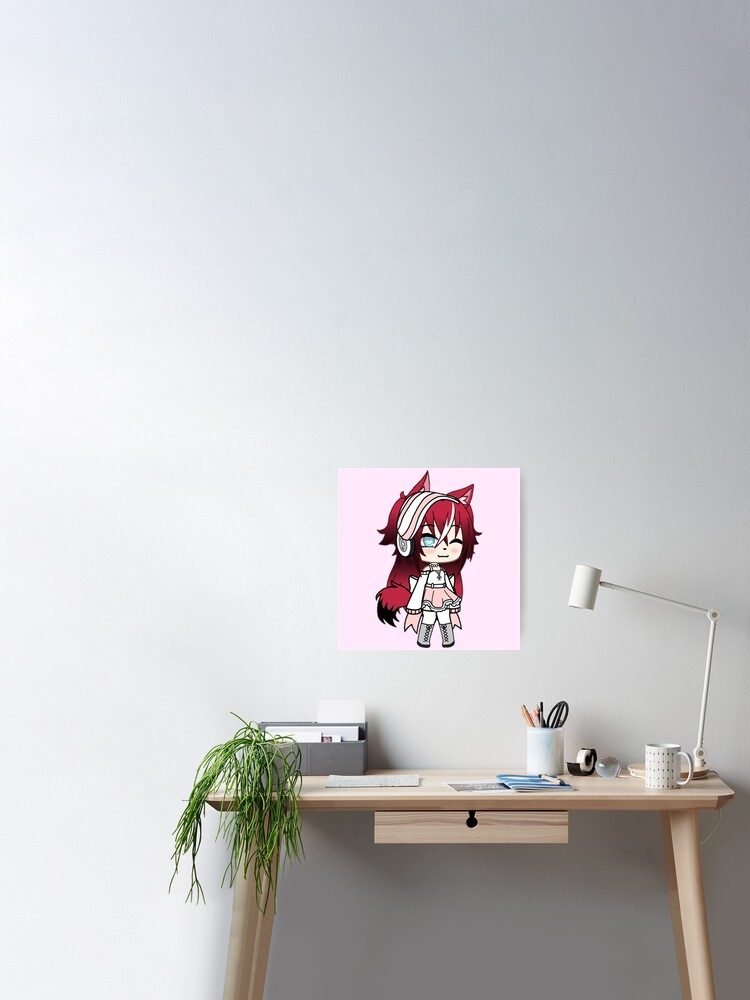 White Pink Cute Gacha Character Poster By Gacha Art Redbubble