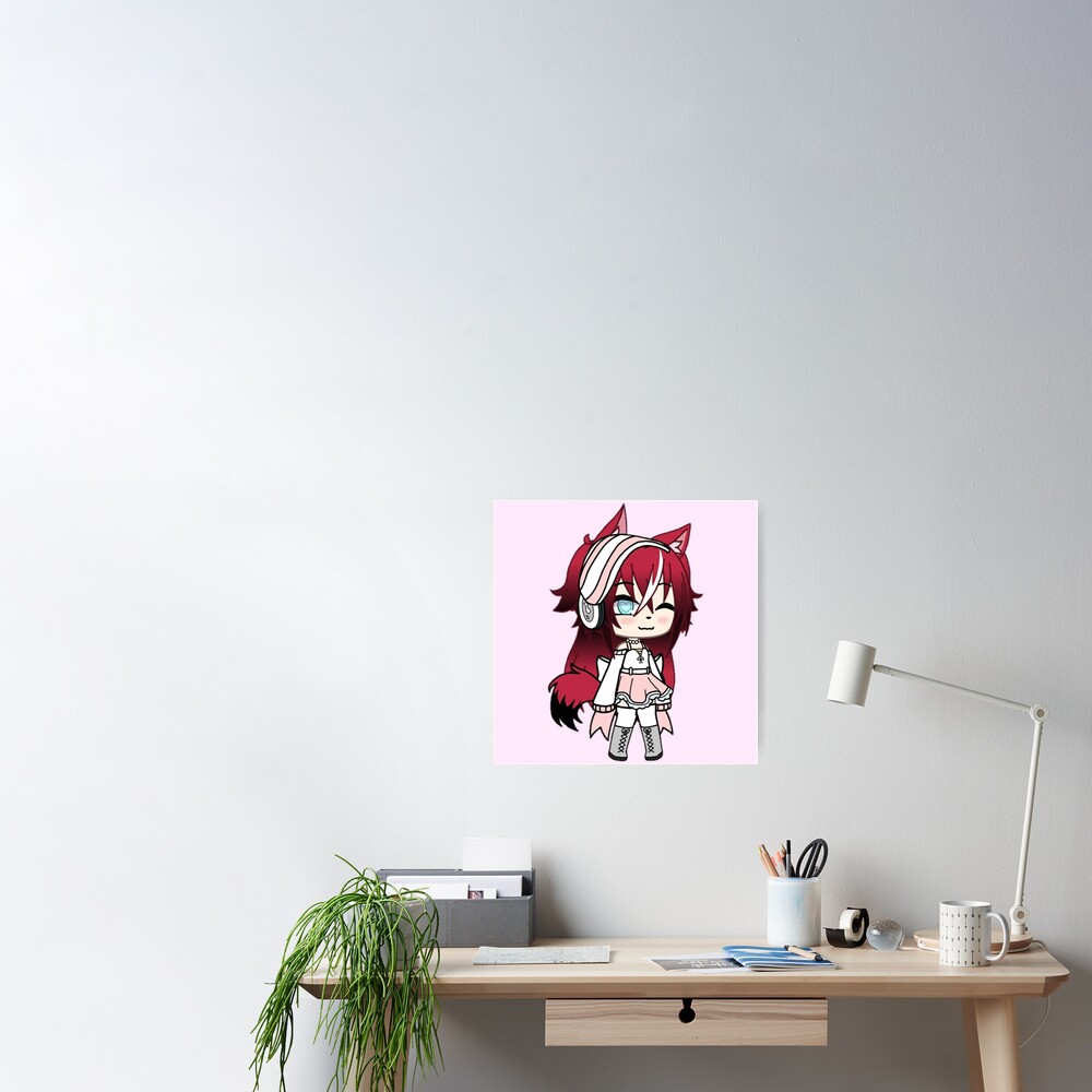 White Pink Cute Gacha Character Poster By Gacha Art Redbubble