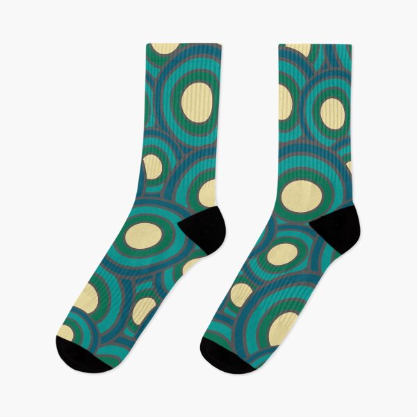 Item preview, Retro Style Circles geometrical minimalistic vintage pattern in blue, yellow and teal. designed and sold by milkasweet.