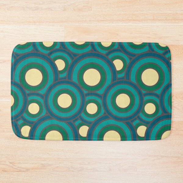Item preview, Retro Style Circles geometrical minimalistic vintage pattern in blue, yellow and teal. designed and sold by milkasweet.