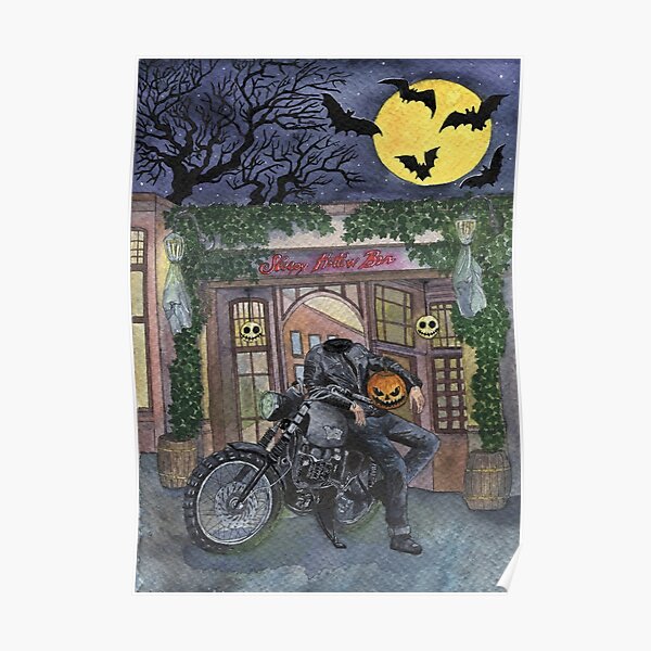 The night before Halloween. The modern headless horseman. Poster