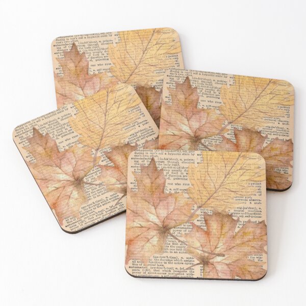 Item preview, Watercolor Fall Leaves, Vintage Dictionary Art, Autumn Art Print for Vintage Book Lovers designed and sold by LibellasBA.