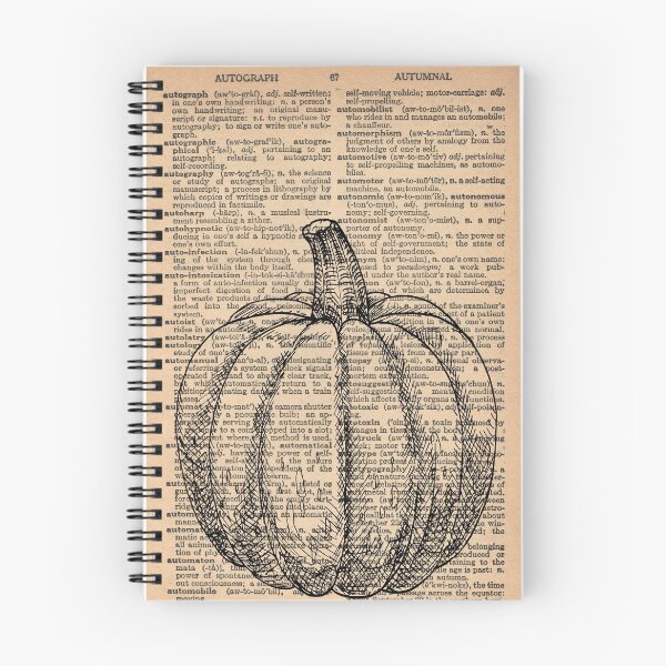 Item preview, Fall Pumpkin Sketch, Vintage Dictionary Art, Autumn Art Print for Vintage Book Lovers designed and sold by LibellasBA.