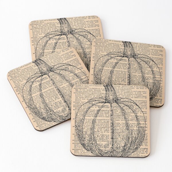 Item preview, Fall Pumpkin Sketch, Vintage Dictionary Art, Autumn Art Print for Vintage Book Lovers designed and sold by LibellasBA.