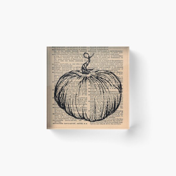Item preview, Fall Pumpkin Sketch, Vintage Dictionary Art, Autumn Art Print for Vintage Book Lovers designed and sold by LibellasBA.