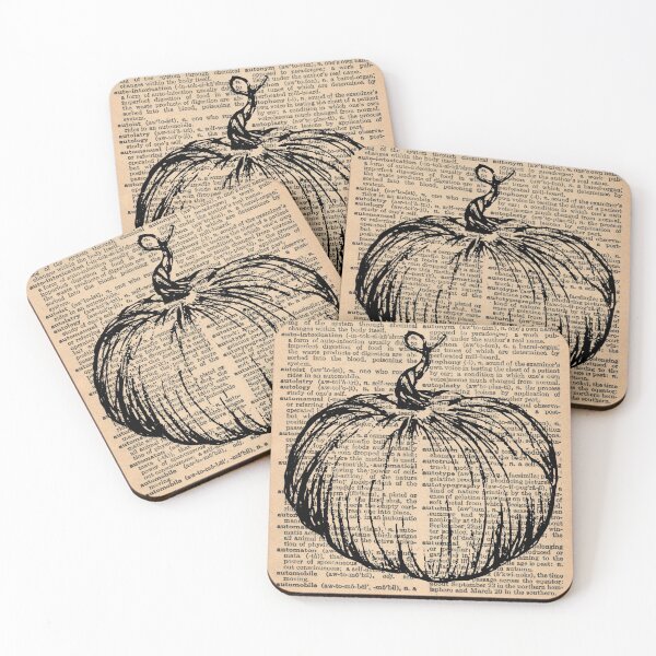 Item preview, Fall Pumpkin Sketch, Vintage Dictionary Art, Autumn Art Print for Vintage Book Lovers designed and sold by LibellasBA.