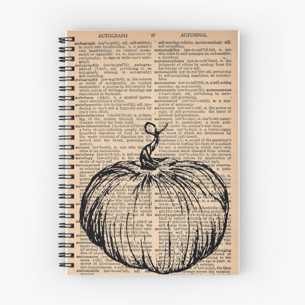 Item preview, Fall Pumpkin Sketch, Vintage Dictionary Art, Autumn Art Print for Vintage Book Lovers designed and sold by LibellasBA.