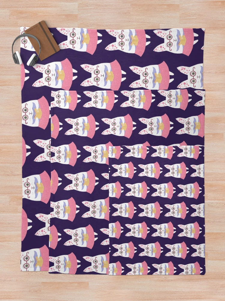 Thumbnail 5 of 6, Throw Blanket, Poetry White Rabbit designed and sold by Ruta.