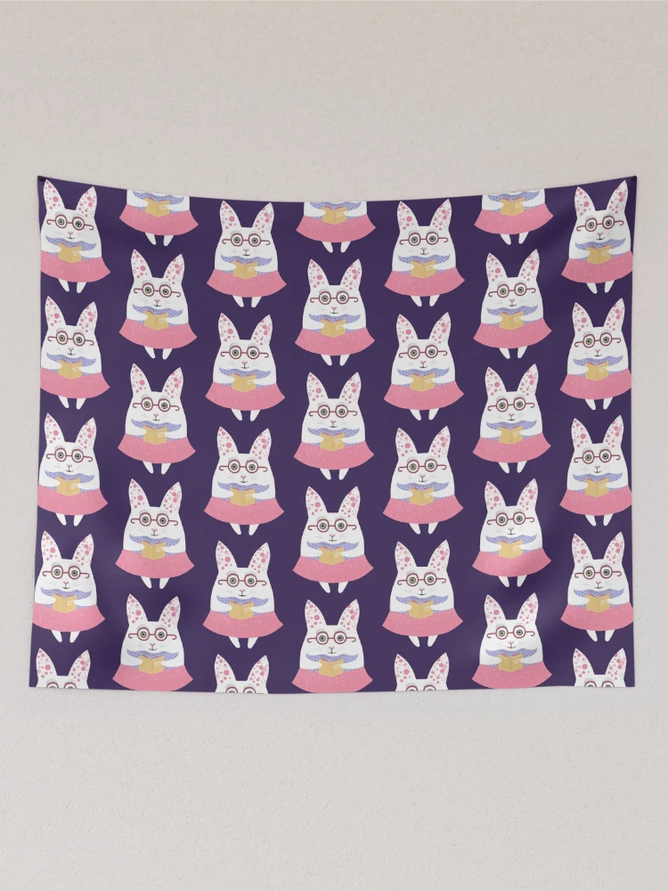 Thumbnail 2 of 3, Tapestry, Poetry White Rabbit designed and sold by Ruta.
