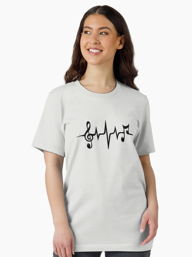 Thumbnail 2 of 7, Essential T-Shirt, Music Pulse Heartbeat Notes Clef Frequency Wave Sound Festival designed and sold by boom-art.