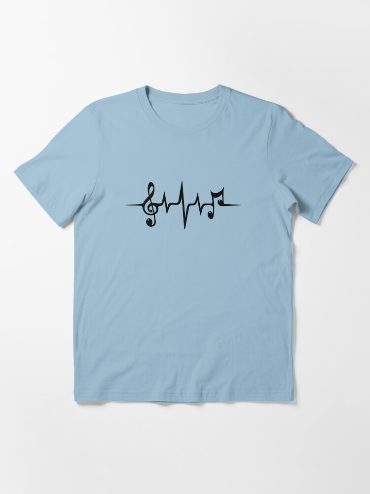 Alternate view of Music Pulse Heartbeat Notes Clef Frequency Wave Sound Festival Essential T-Shirt