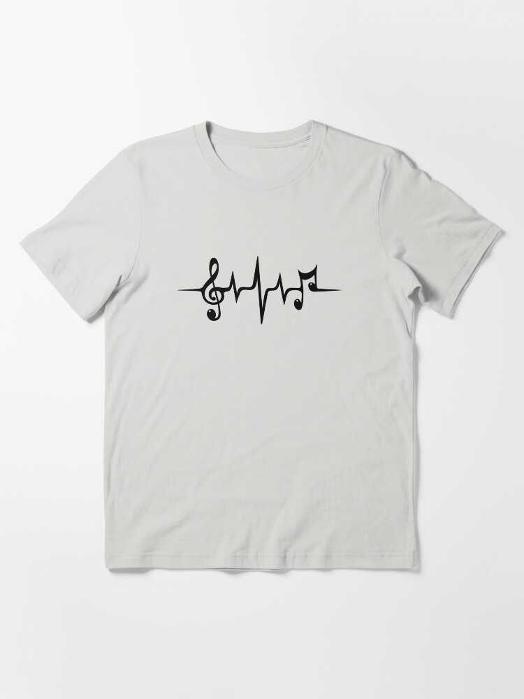 Thumbnail 3 of 7, Essential T-Shirt, Music Pulse Heartbeat Notes Clef Frequency Wave Sound Festival designed and sold by boom-art.