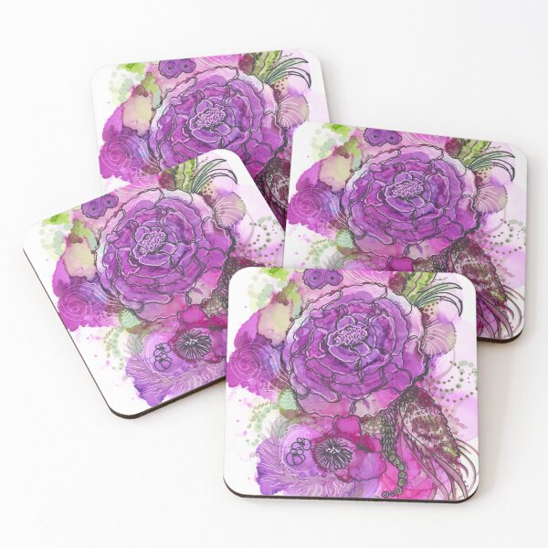 Item preview, Purple Peonies designed and sold by curlyartcloud.