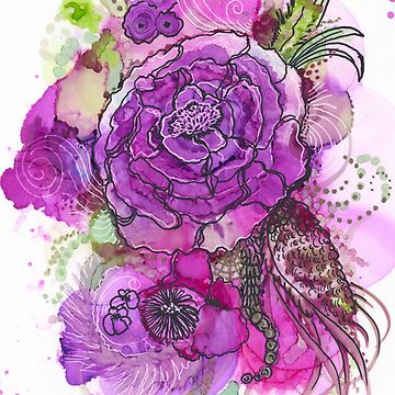 Artwork thumbnail, Purple Peonies by curlyartcloud