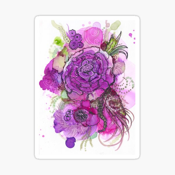 Purple Peonies Sticker