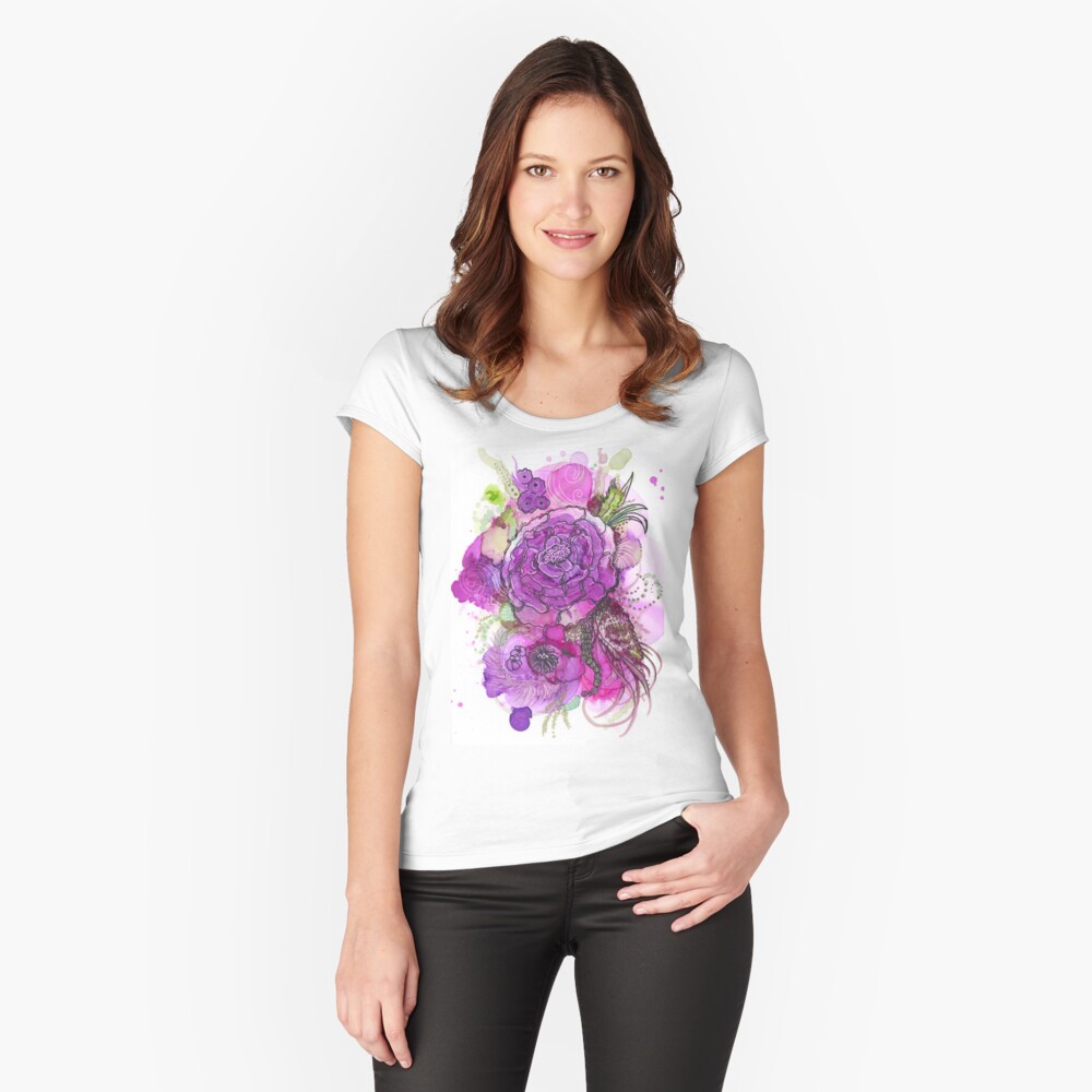 Item preview, Fitted Scoop T-Shirt designed and sold by curlyartcloud.