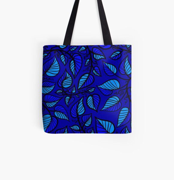 Blue Graphic Vines (Summer Magic) All Over Print Tote Bag