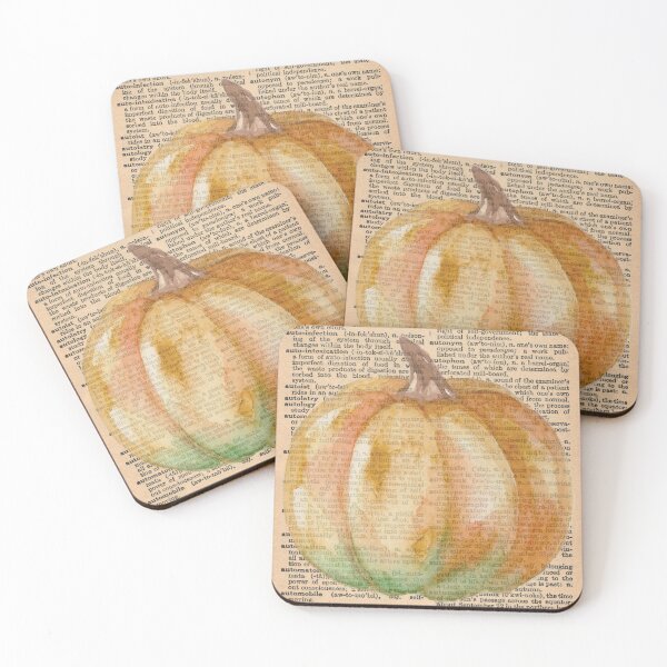 Item preview, Fall Watercolor Pumpkin, Vintage Dictionary Art, Autumn Art Print for Vintage Book Lovers designed and sold by LibellasBA.