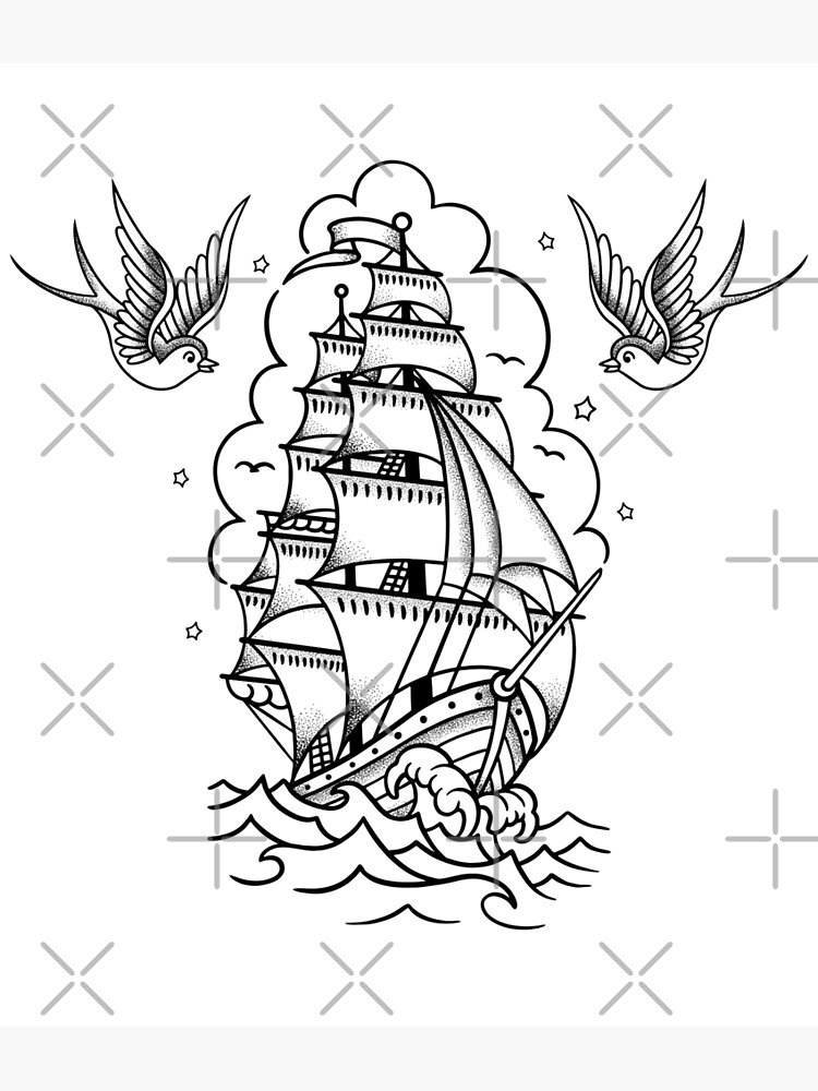 Wiser's Ship & Anchor Tattoo Pro Stencil Series 1 | Silly Farm Supplies