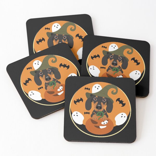 Item preview, Halloween Dachshund Sausage Dog Witch designed and sold by Lulupainting.