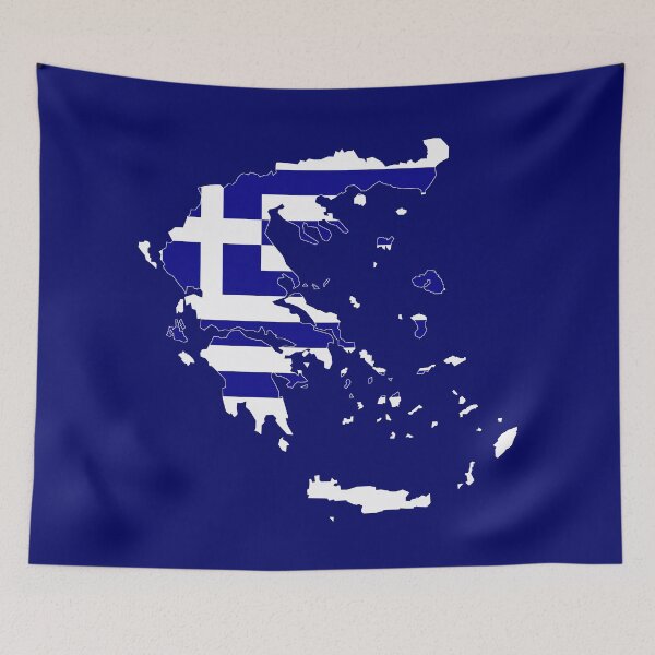Item preview, Greece flag map designed and sold by emeksedesign.