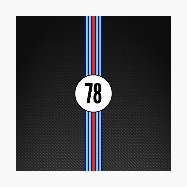 Item preview, Martini Racing Number 78 Carbon Poster – Classic Stripes Livery Art designed and sold by Road To Track.