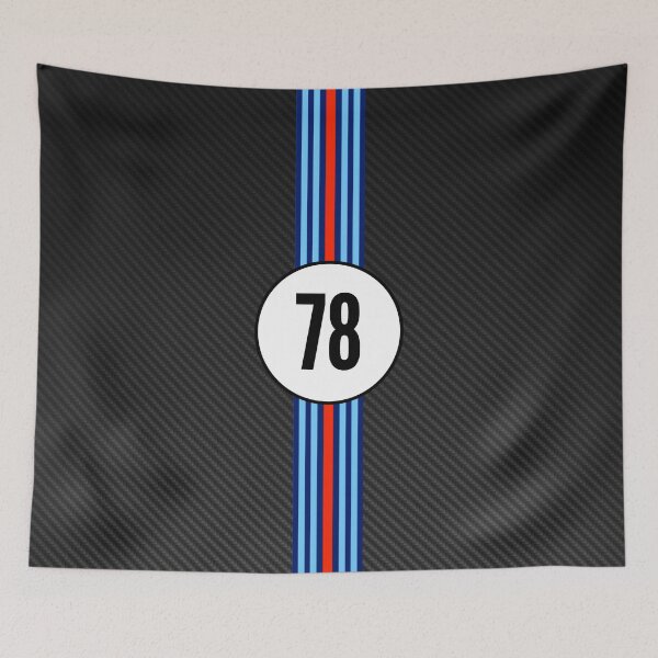 Item preview, Martini Racing Number 78 Carbon Poster – Classic Stripes Livery Art designed and sold by Road To Track.
