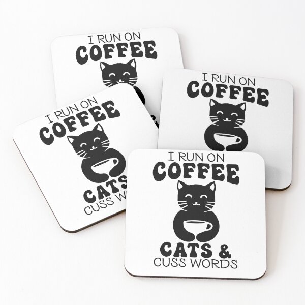 Item preview, I Run on Coffee, Cats, and Cuss Words designed and sold by LovenLaughter.