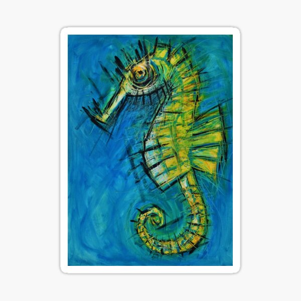 Yellow Seahorse Sticker