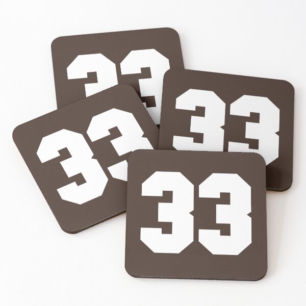 Item preview, 33 Number Cleveland Sports Thirty-Three Brown Jersey designed and sold by HelloFromAja.