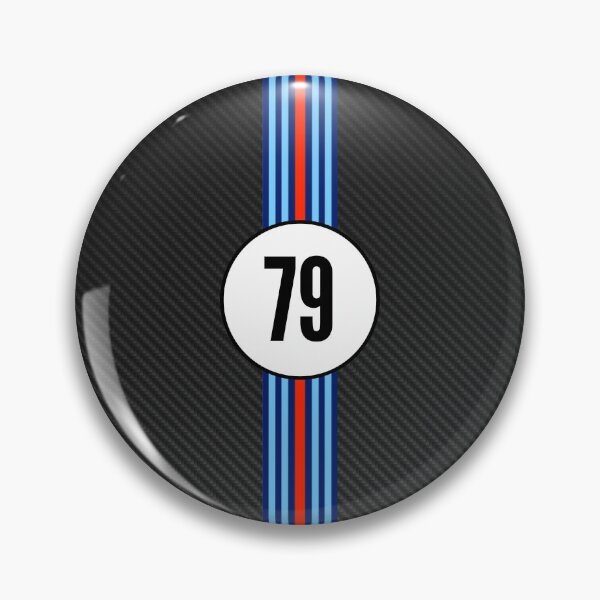 Item preview, Martini Racing Number 79 Carbon Poster – Classic Stripes Livery Art designed and sold by Road To Track.