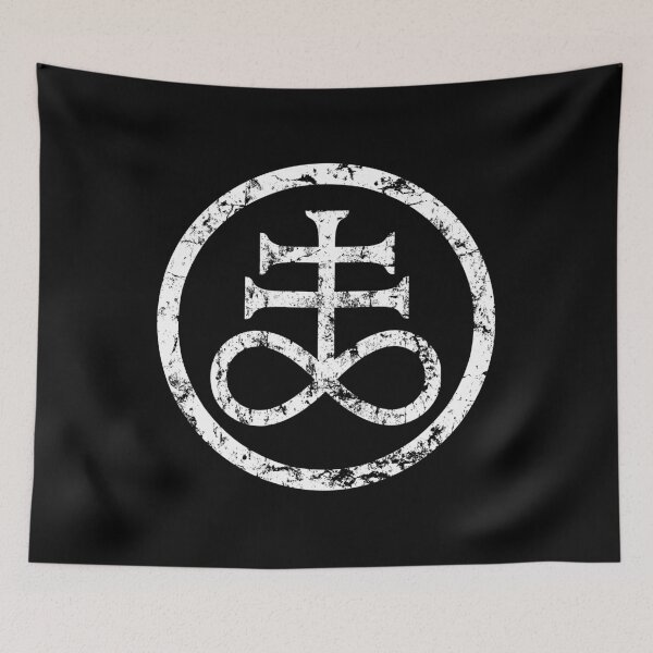 Item preview, Leviathan Cross | White on Black | Satanic Sigil designed and sold by SatanicClothing.