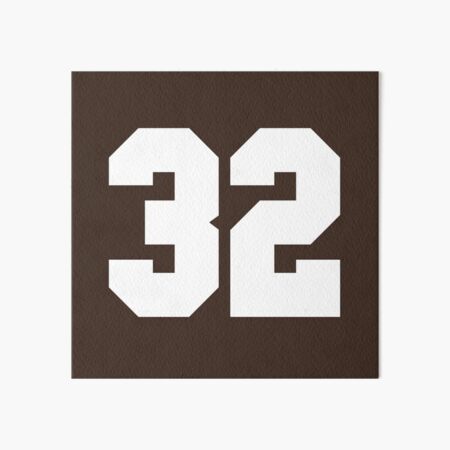 32 Number Cleveland Sports Thirty-Two Brown Jersey Sticker for