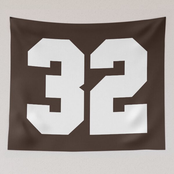 Item preview, 32 Number Cleveland Sports Thirty-Two Brown Jersey designed and sold by HelloFromAja.