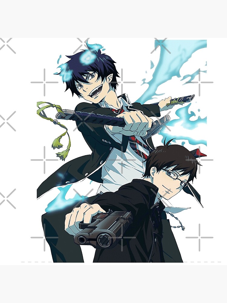 blue exorcist rin yukio okumura art board print by heavensanime redbubble