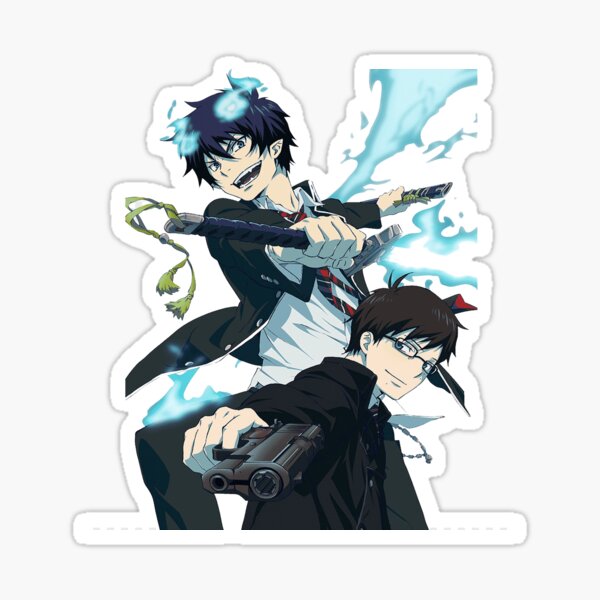 blue exorcist rin yukio okumura sticker by heavensanime redbubble
