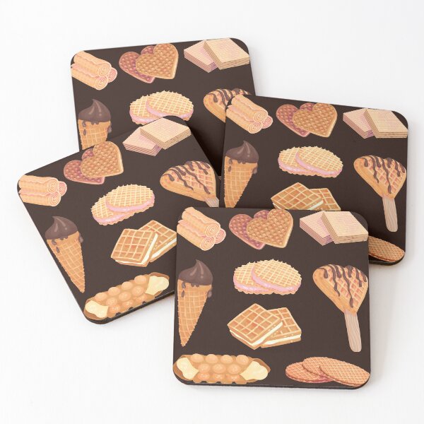 Item preview, Assorted Waffles Pack - Stroopwafel, Egg Waffle, Wafer, Rolled Wafer, Ice Cream Cone, designed and sold by Alicia Chee.