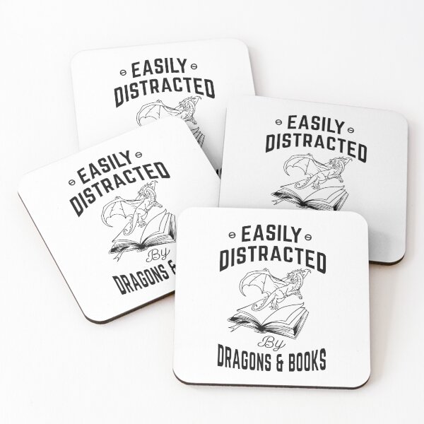 Item preview, Easily Distracted By Dragons And Books designed and sold by KARAKATE.
