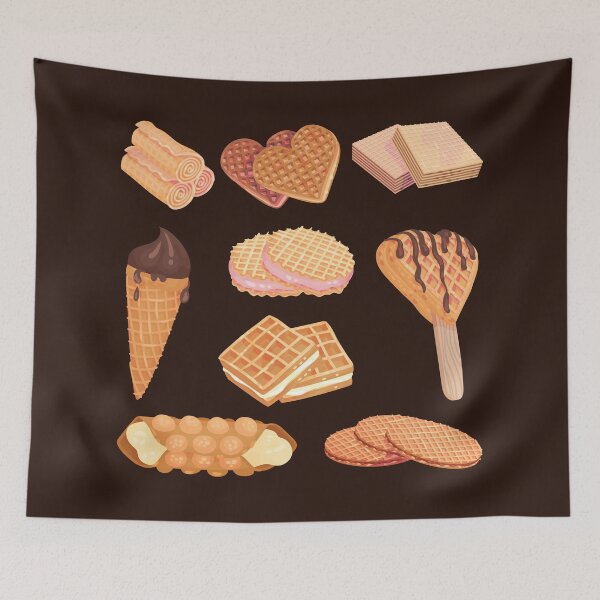 Item preview, Assorted Waffles Pack - Stroopwafel, Egg Waffle, Wafer, Rolled Wafer, Ice Cream Cone, designed and sold by Alicia Chee.