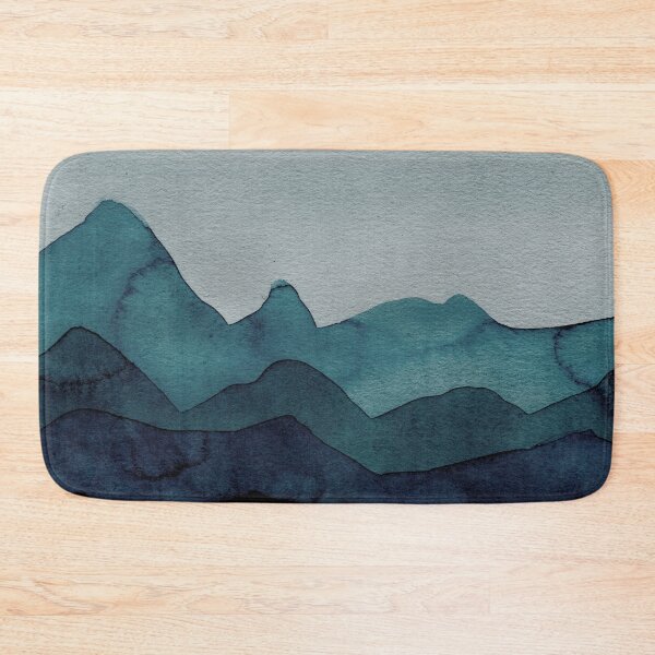 Item preview, Mountains in petrol, blue, turquoise, green, azure, gray, black designed and sold by christianmerz.