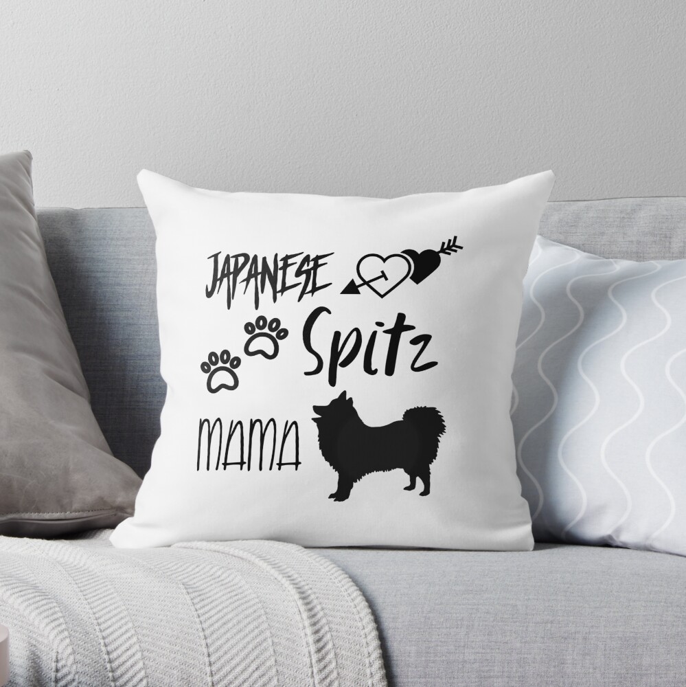 Japanese Spitz Dog Mom Throw Pillow