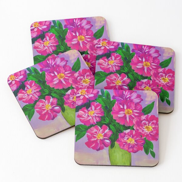 Item preview, peonies painting designed and sold by Fiveladiesart.
