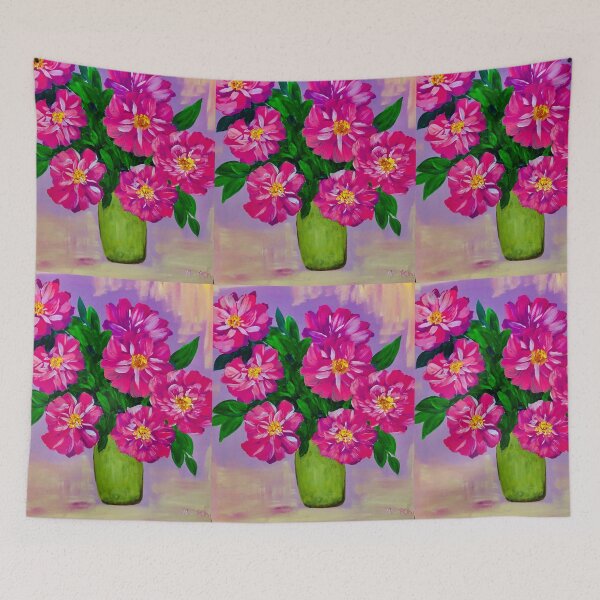 Item preview, peonies painting designed and sold by Fiveladiesart.