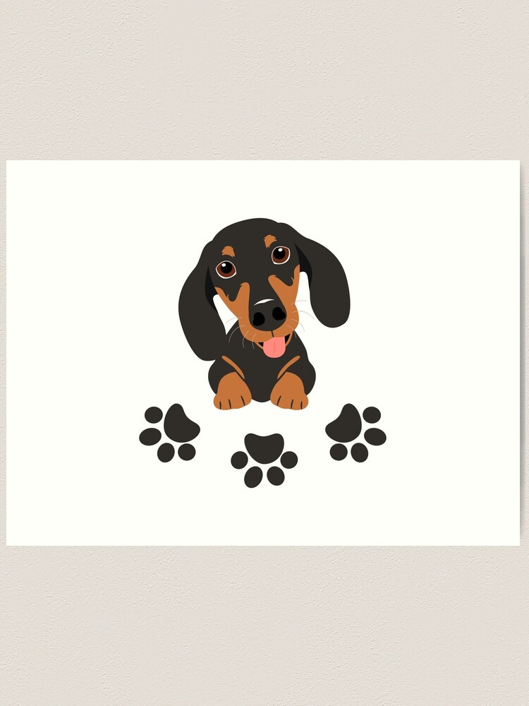 ORIGINAL order Starbucks coffee and dachshunds! Dog art, black and tan, dachshund art, dachshund print, coffee art, sausage dog, teckel