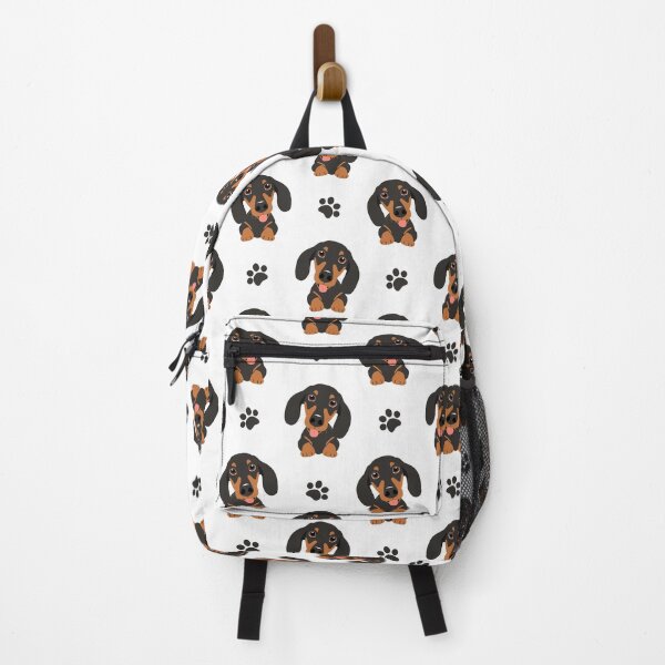 dachshund print backpack