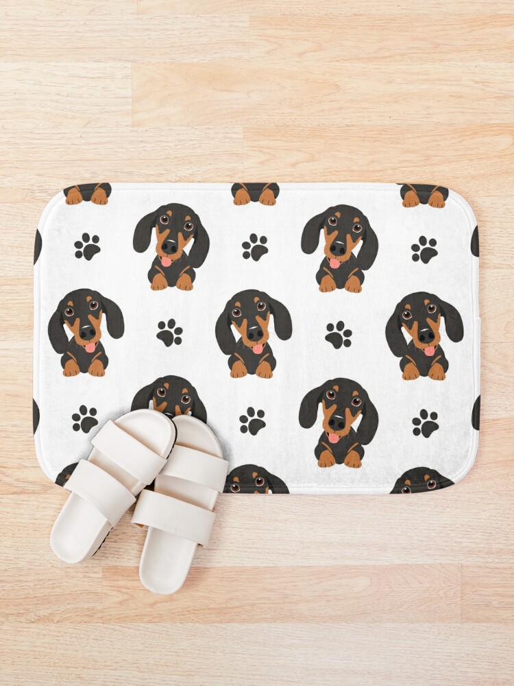 Happy Dachshund Sausage Dogs Pet Mat for Sale by Lulupainting