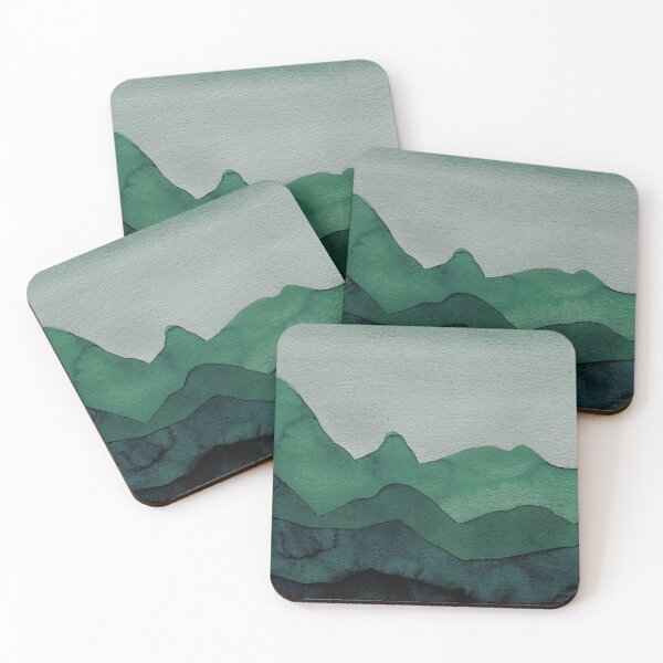 Item preview, Mountains in green, black, gray, turquoise, moss designed and sold by christianmerz.