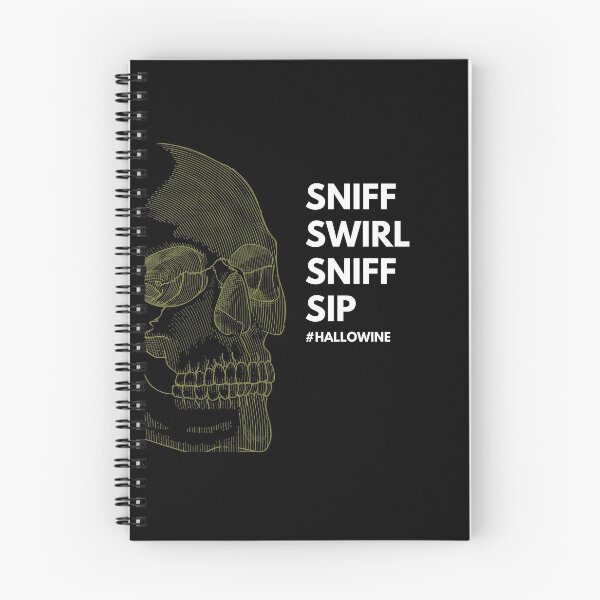 Item preview, Hallowine Halloween skull sniff swirl sniff sip designed and sold by wineandwords.